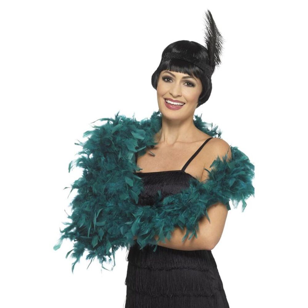 Smiffys Deluxe Feather Boa / Teal